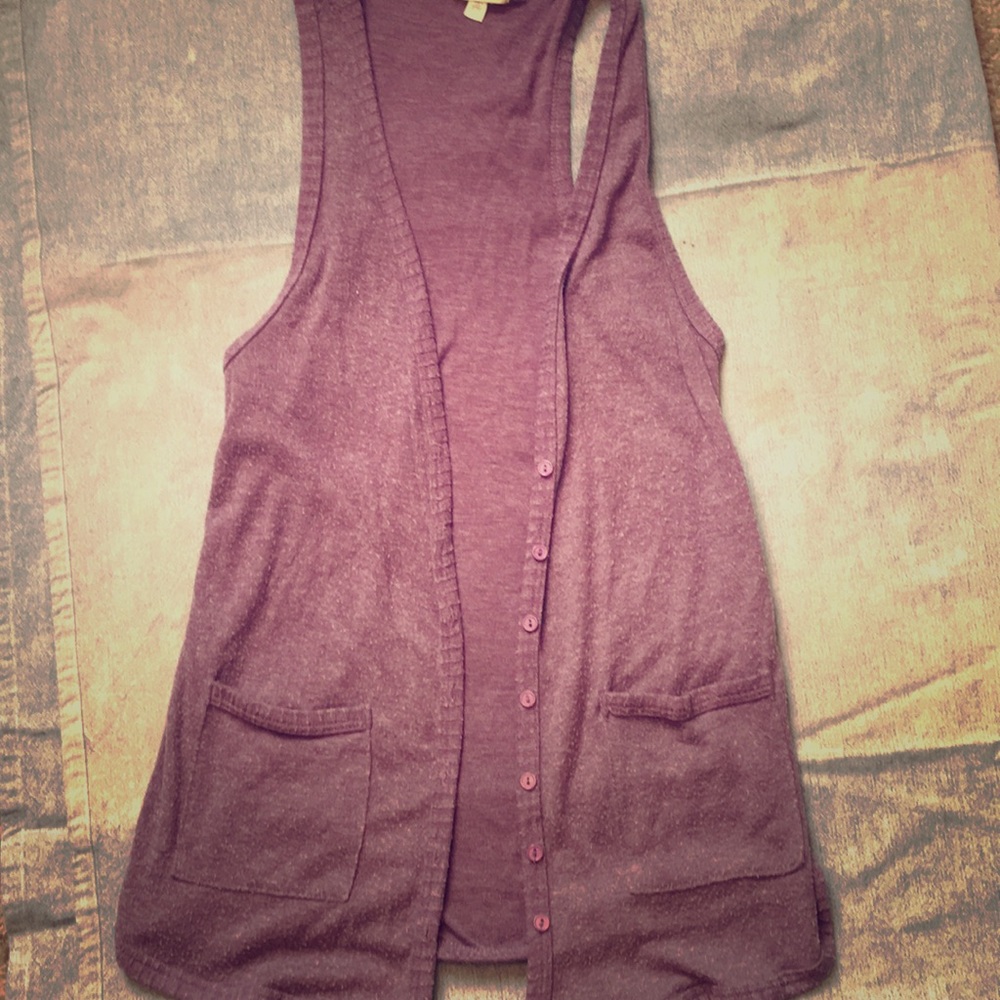 Long purple vest